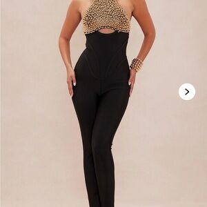 New fashion nova bodysuit black and gold